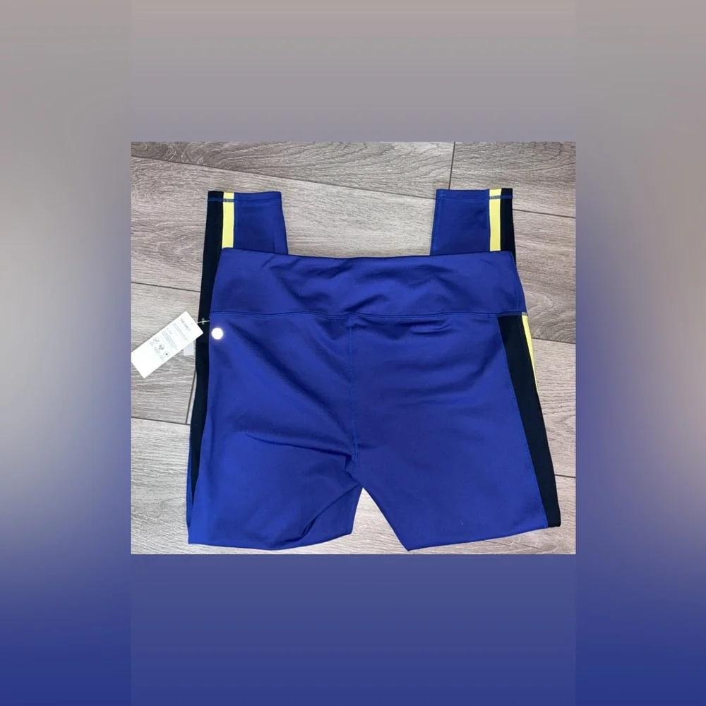 Z By Zella XXL High Rise Full Length Leggings Stretch Blue W/ Side Stripes New - Picture 8 of 8